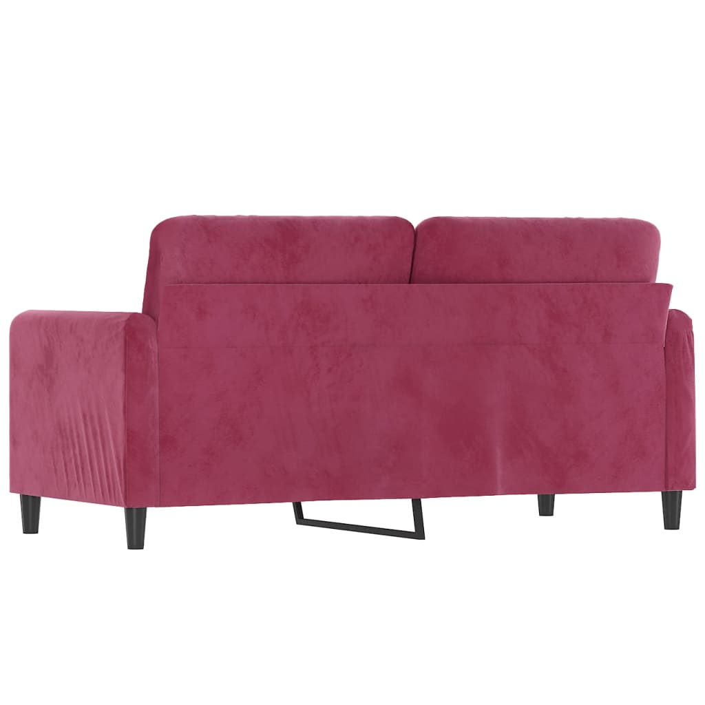 2-sitssoffa vinröd 140 cm sammet