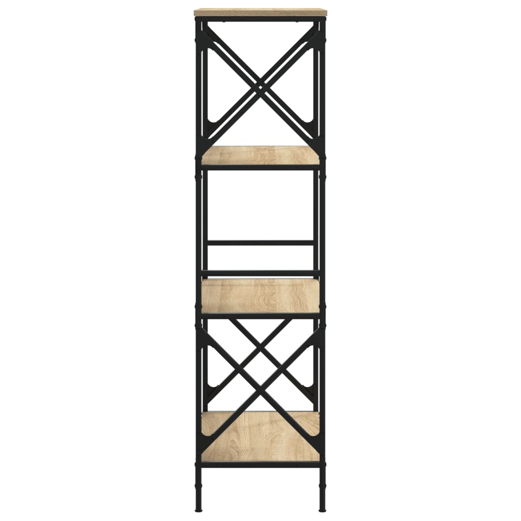 Bokhylla 4 hyllplan sonoma-ek 59x35x132 cm konstruerat trä