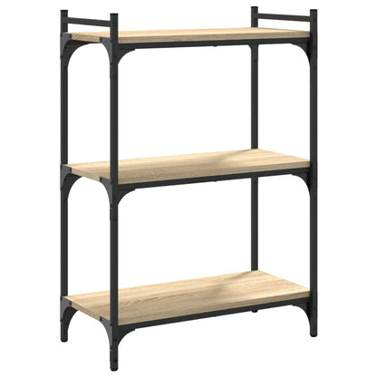 Bokhylla 3 hyllplan sonoma-ek 60x30x86 cm konstruerat trä