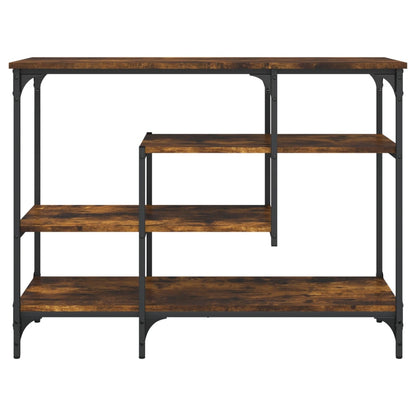 Konsolbord med hyllor rökfärgad ek 100x35x75 cm