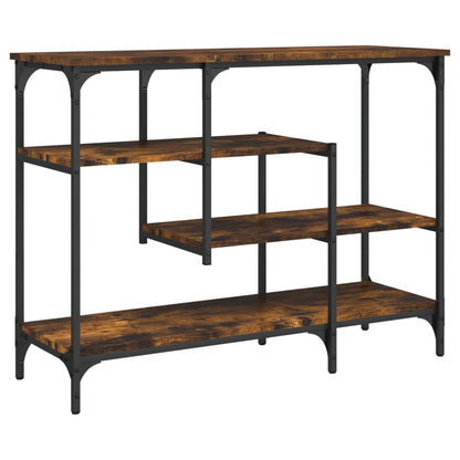 Konsolbord med hyllor rökfärgad ek 100x35x75 cm