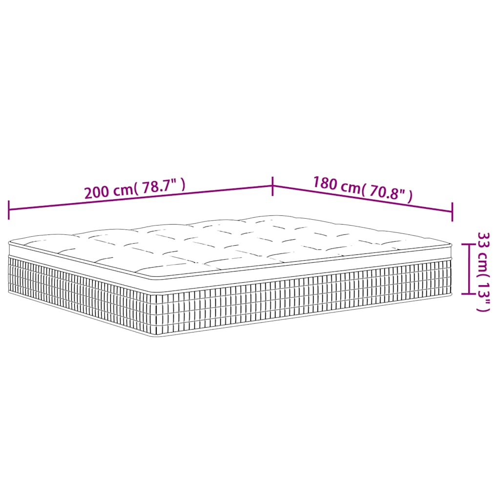 Pocketresårmadrass medium plus 180x200 cm
