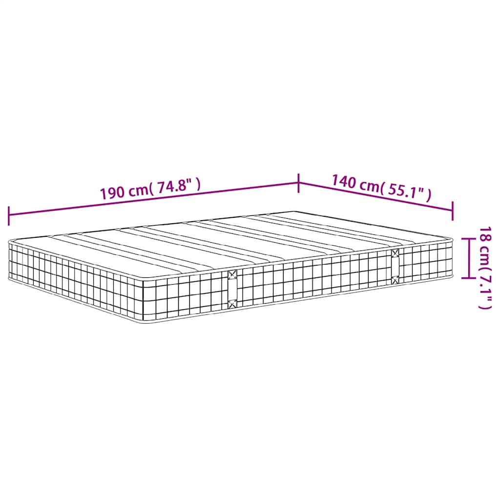Bonellresårmadrass medium 140x190 cm
