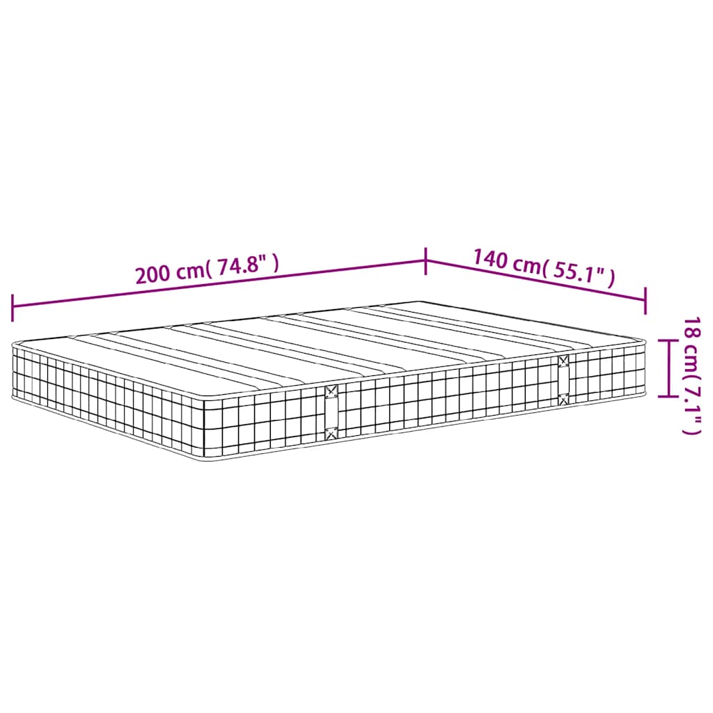 Bonellresårmadrass medium 140x200 cm