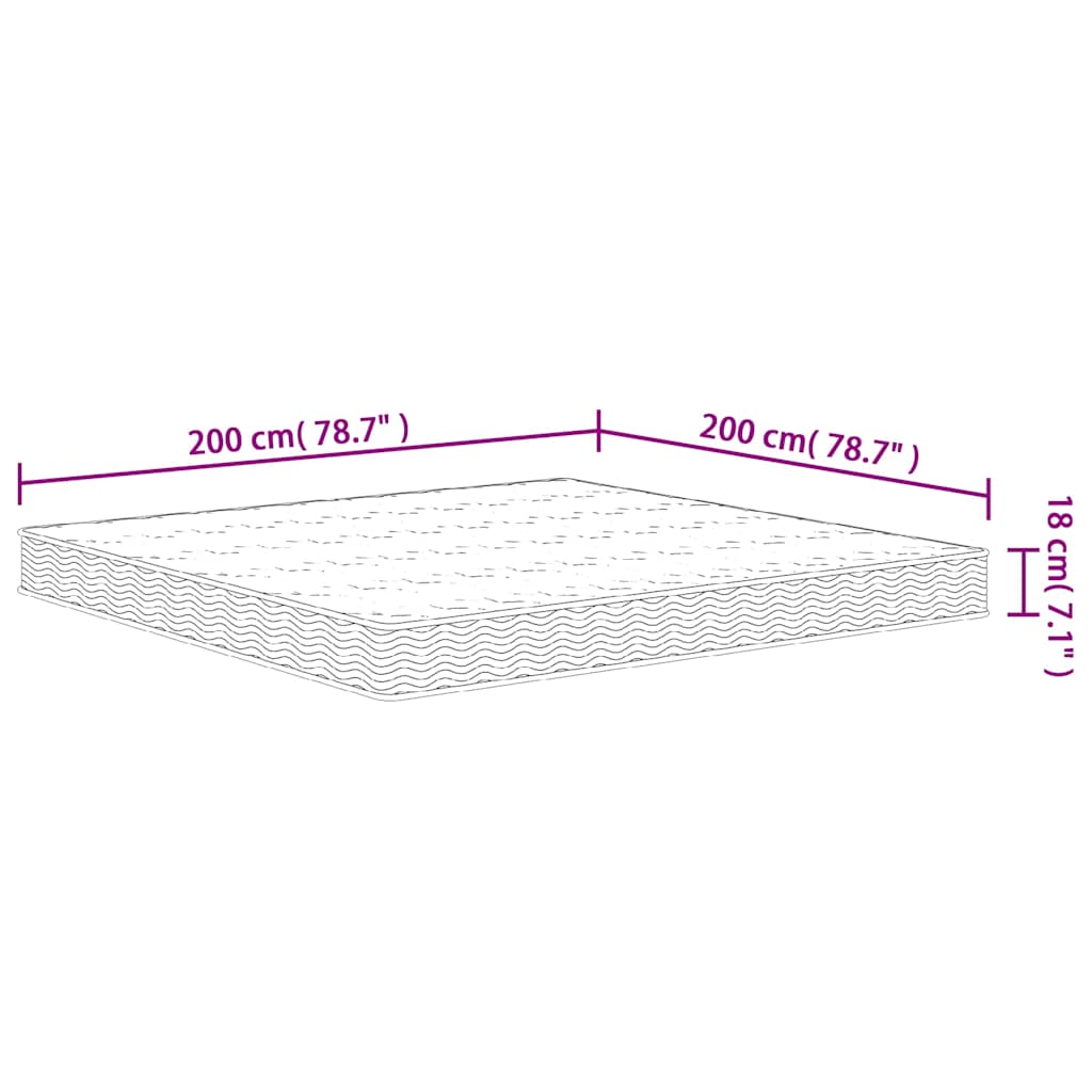 Bonellresårmadrass medium 200x200 cm