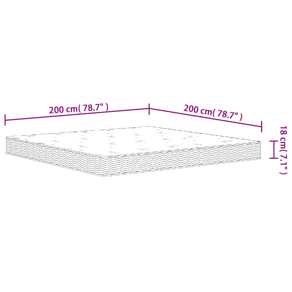 Bonellresårmadrass medium 200x200 cm