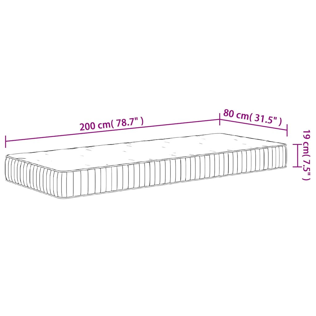 Pocketresårmadrass medium 80x200 cm