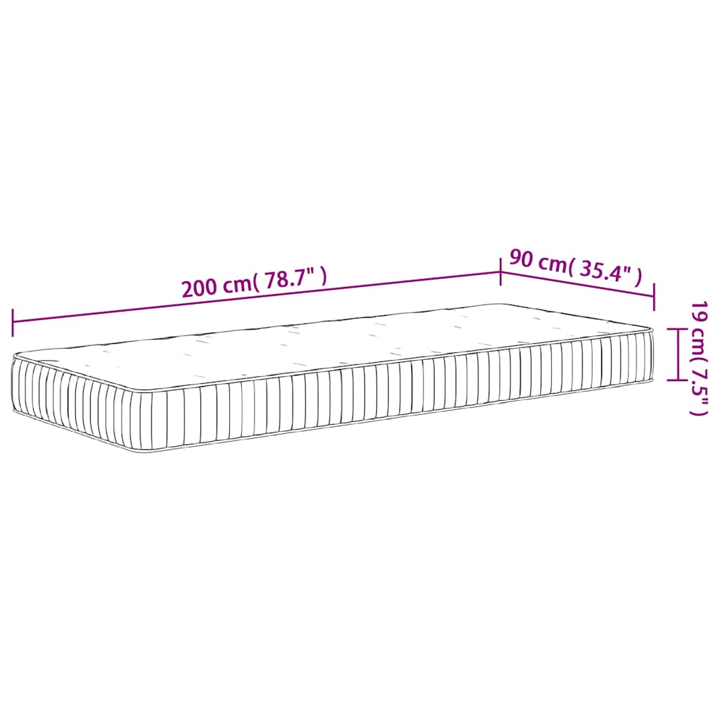 Pocketresårmadrass medium 90x200 cm