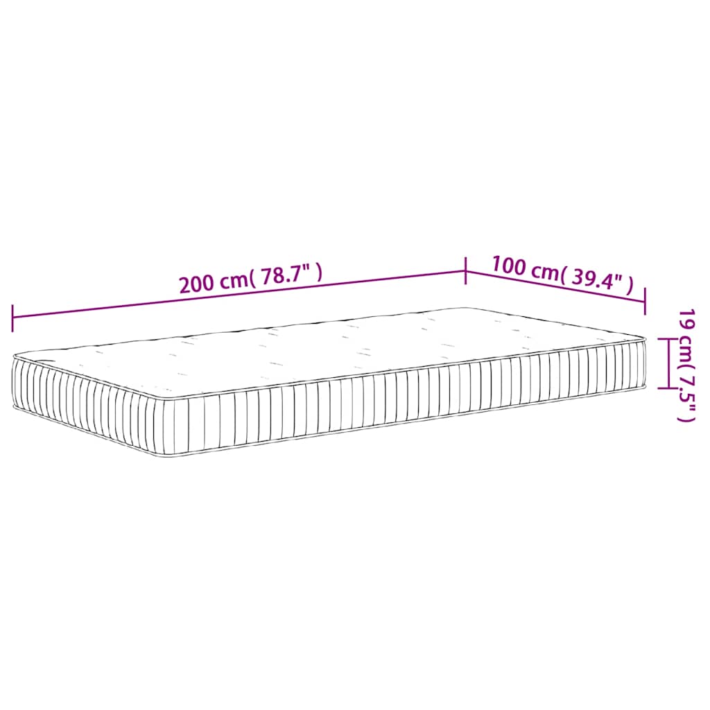 Pocketresårmadrass medium 100x200 cm