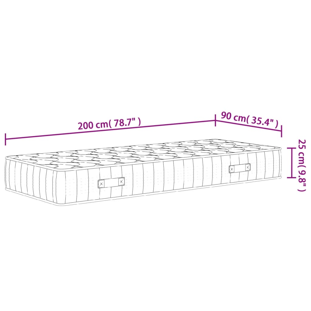 Pocketresårmadrass medium fast 90x200 cm