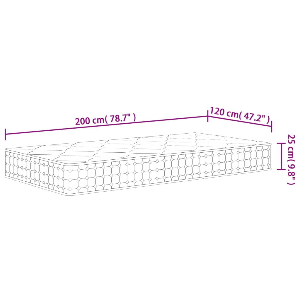 Pocketresårmadrass medium fast 120x200 cm