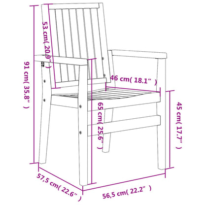 Stapelbara trädgårdsstolar 4 st 56,5x57,5x91 cm massiv teak