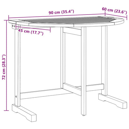 Hopfällbart balkongbord 90x60x72 cm massivt akaciaträ