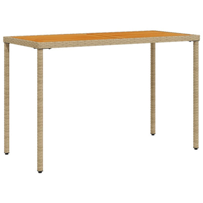 Trädgårdsbord med akaciaträ beige 115x54x74 cm konstrotting