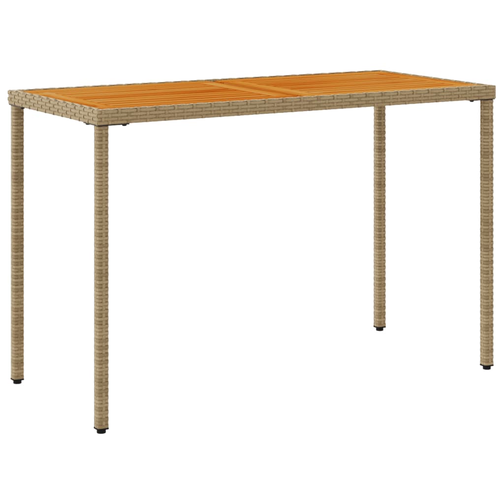 Trädgårdsbord med akaciaträ beige 115x54x74 cm konstrotting