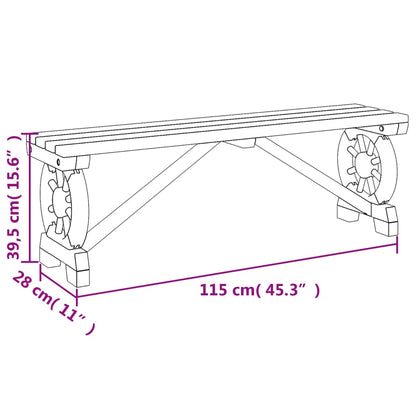 Trädgårdsbänk 115 cm massivt granträ