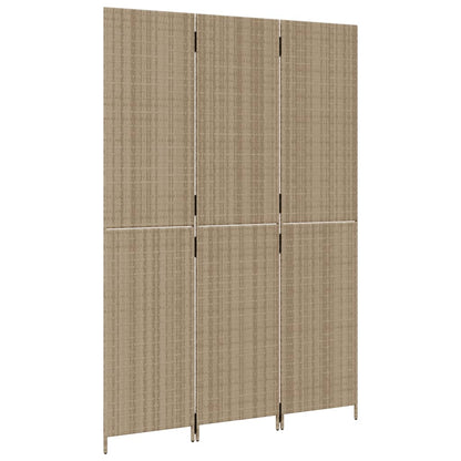 Rumsavdelare 3 paneler beige konstrottning