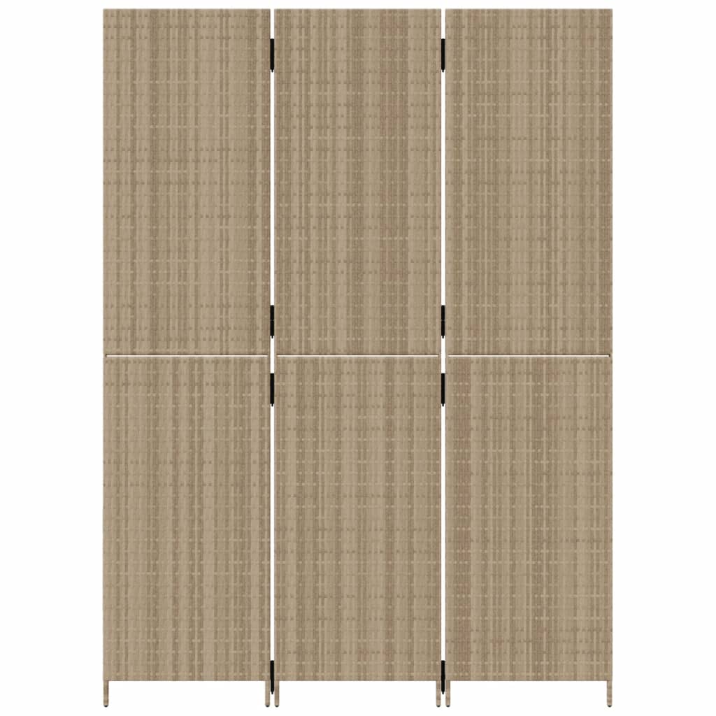 Rumsavdelare 3 paneler beige konstrottning