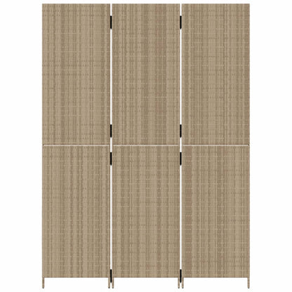 Rumsavdelare 3 paneler beige konstrottning