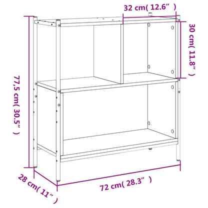 Bokhylla svart 72x28x77,5 cm konstruerat trä