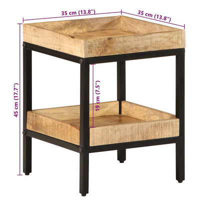 Sidobord 35x35x45 cm Solid Wood Rough Mango