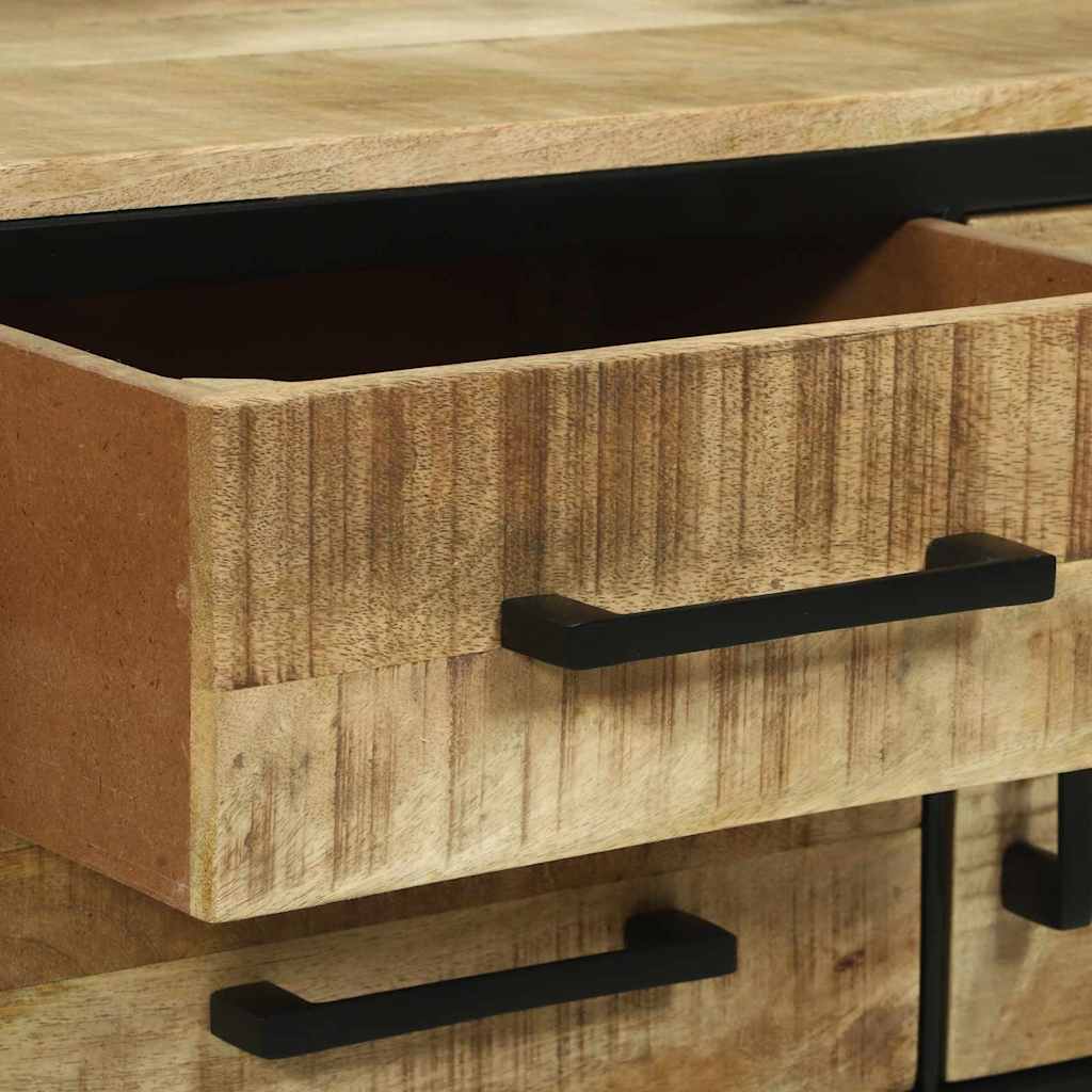 Sideboard 100x35x70 cm massivt grovt mangoträ