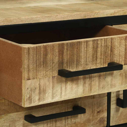 Sideboard 100x35x70 cm massivt grovt mangoträ