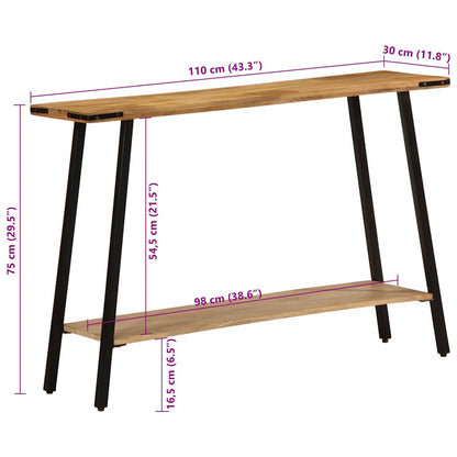 Konsolbord 110x30x75 cm massivt mangoträ