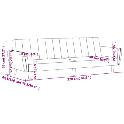 Bäddsoffa 2-sits ljusgrå tyg