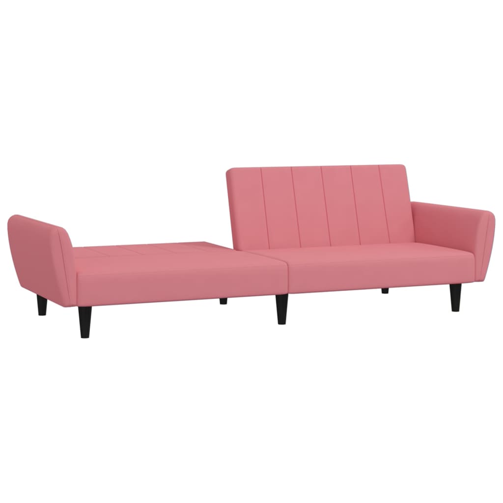 Bäddsoffa 2-sits rosa sammet