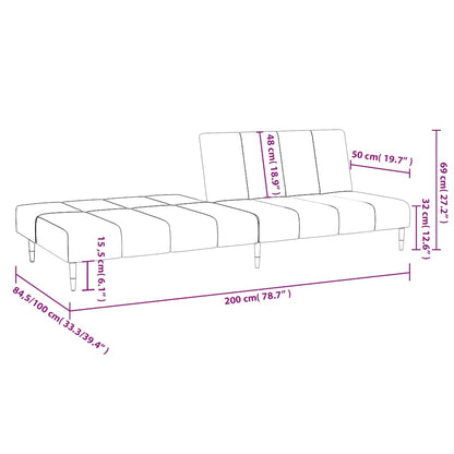 Bäddsoffa 2-sits brun sammet