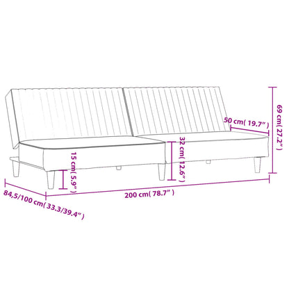 Bäddsoffa 2-sits blå sammet