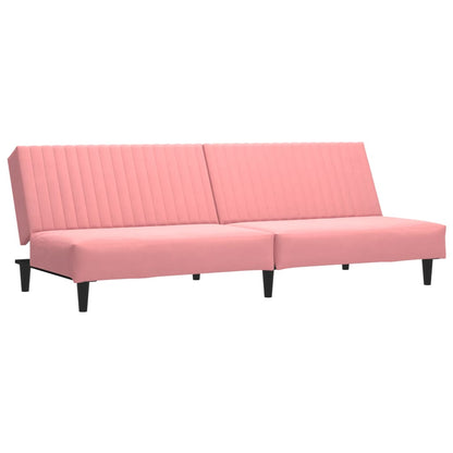 Bäddsoffa 2-sits rosa sammet