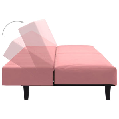 Bäddsoffa 2-sits rosa sammet