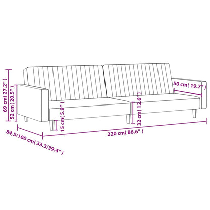 Bäddsoffa 2-sits ljusgrön sammet