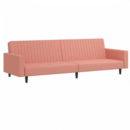 Bäddsoffa 2-sits rosa sammet