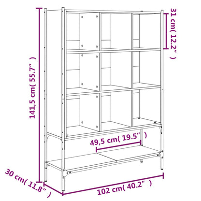 Bokhylla sonoma-ek 102x30x141,5 cm konstruerat trä