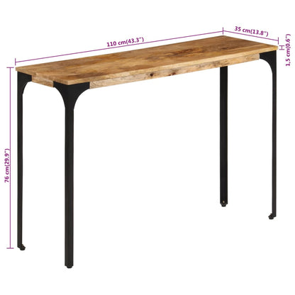 Konsolbord brun 110x35x76 cm massivt mangoträ och järn