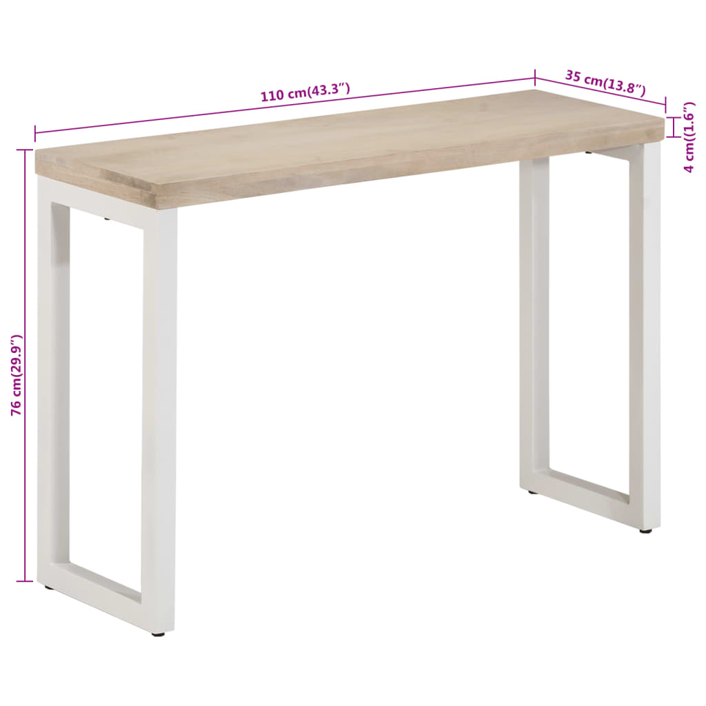 Konsolbord brun 110x35x76 cm massivt mangoträ och järn