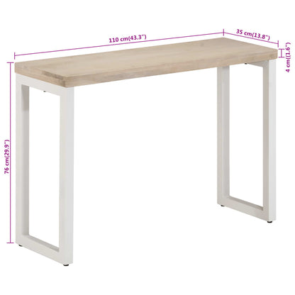 Konsolbord brun 110x35x76 cm massivt mangoträ och järn