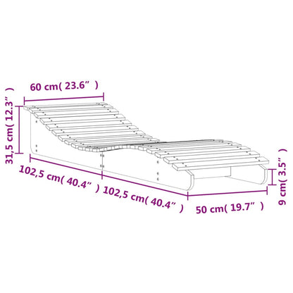 Solsäng 205x60x31,5 cm massiv furu