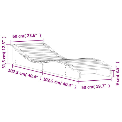 Solsängar 2 st vit 205x60x31,5 cm massiv furu