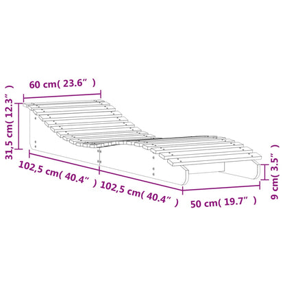 Solsäng vaxbrun 205x60x31,5 cm massiv furu