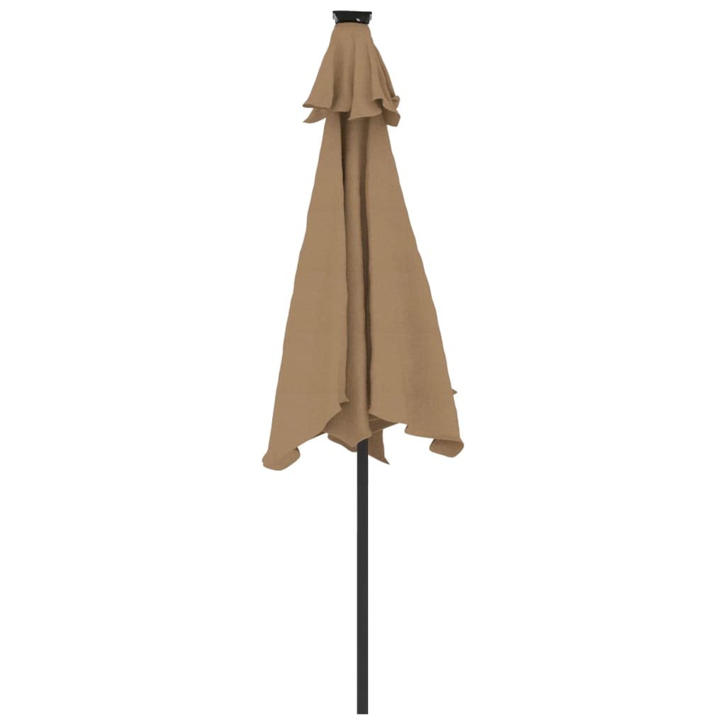 Trädgårdsparasoll med stålstång taupe 225x225x212 cm