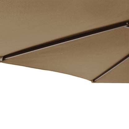 Trädgårdsparasoll med stålstång taupe 225x225x212 cm