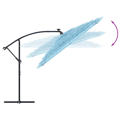 Trädgårdsparasoll med stålstång blå 290x290x238 cm