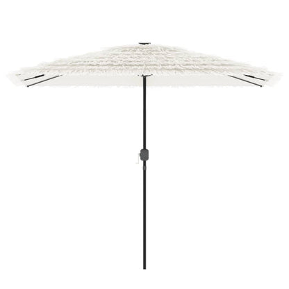 Trädgårdsparasoll med stålstång vit 300x200x250 cm