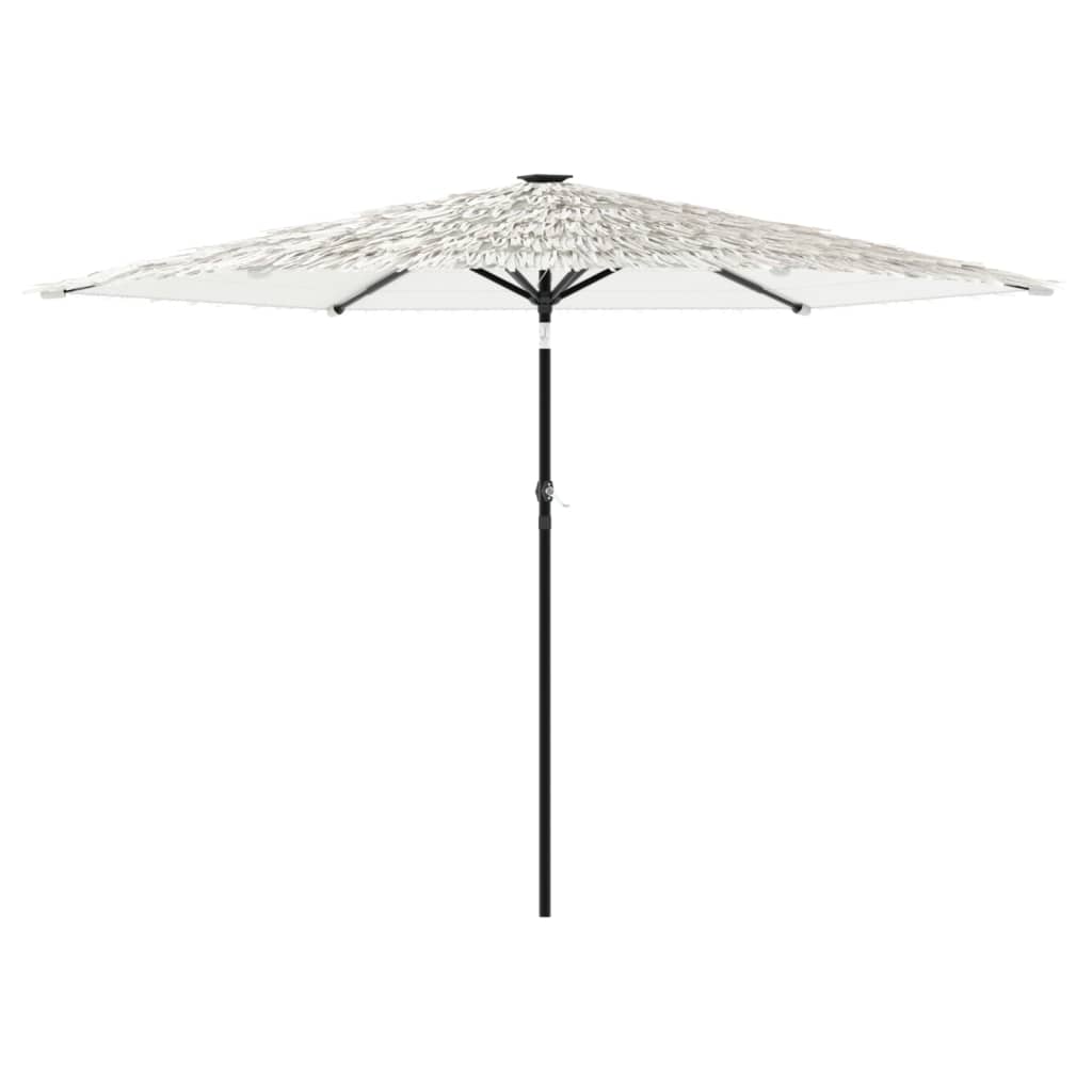 Trädgårdsparasoll med stålstång vit 288x288x225 cm