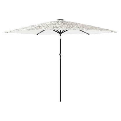 Trädgårdsparasoll med stålstång vit 288x288x225 cm