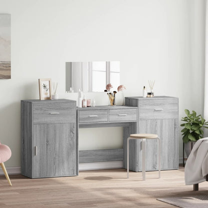 Sminkbord 4 delar grå sonoma konstruerat tr4
